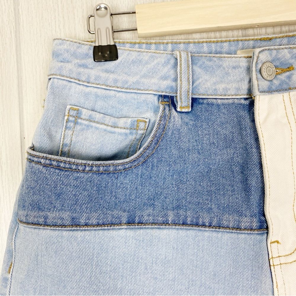 PacSun | High Rise Patch Work Denim Mom Shorts Size 29 - Picture 5 of 10